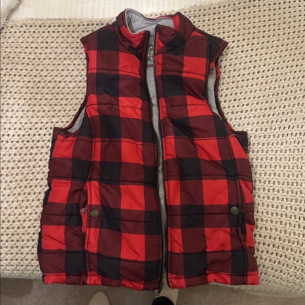 Natural Reflections Red and Black Checkered Vest Small